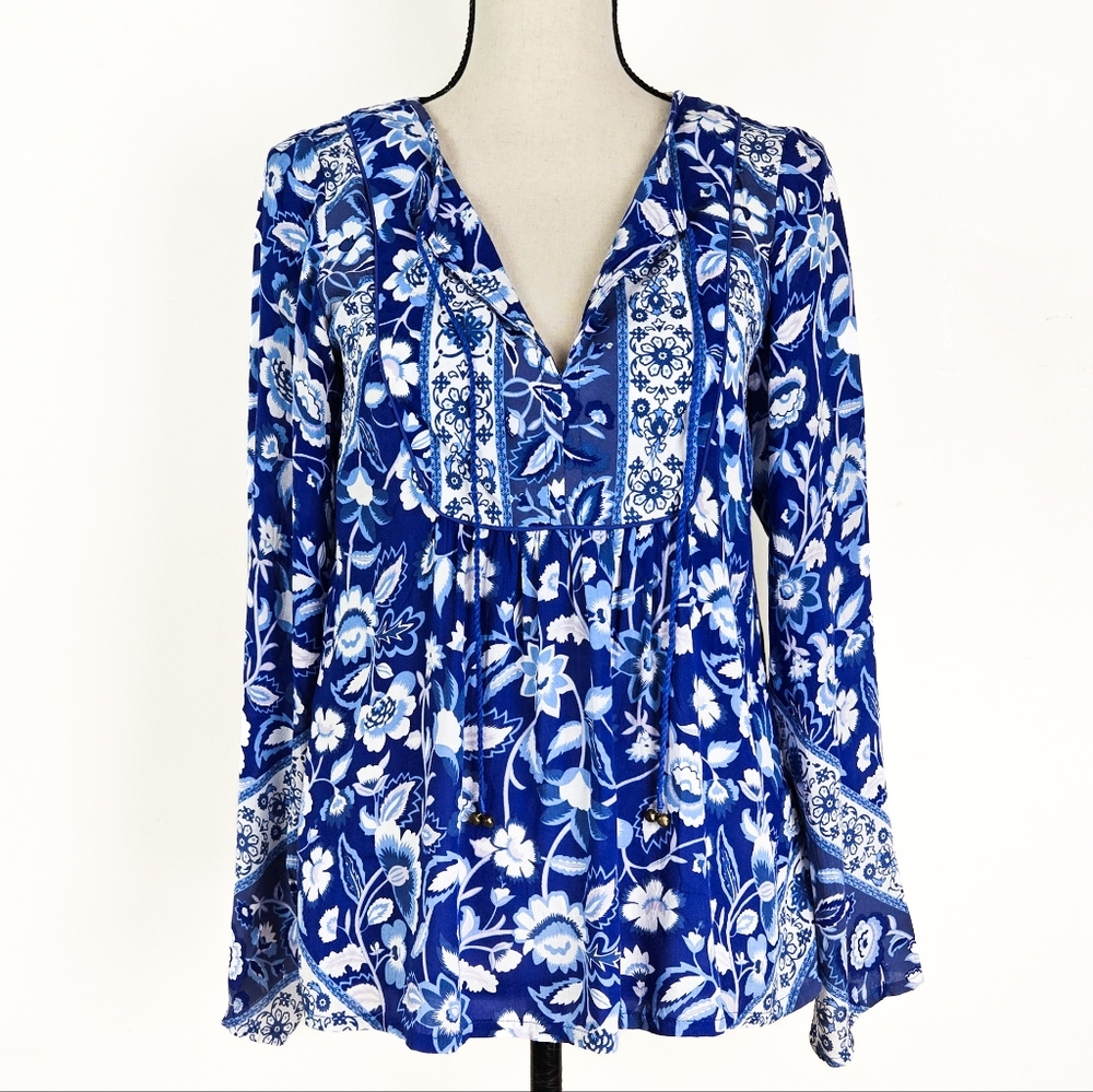 EUC Spell Lolita Floral Blouse, Bluebell ALTERED